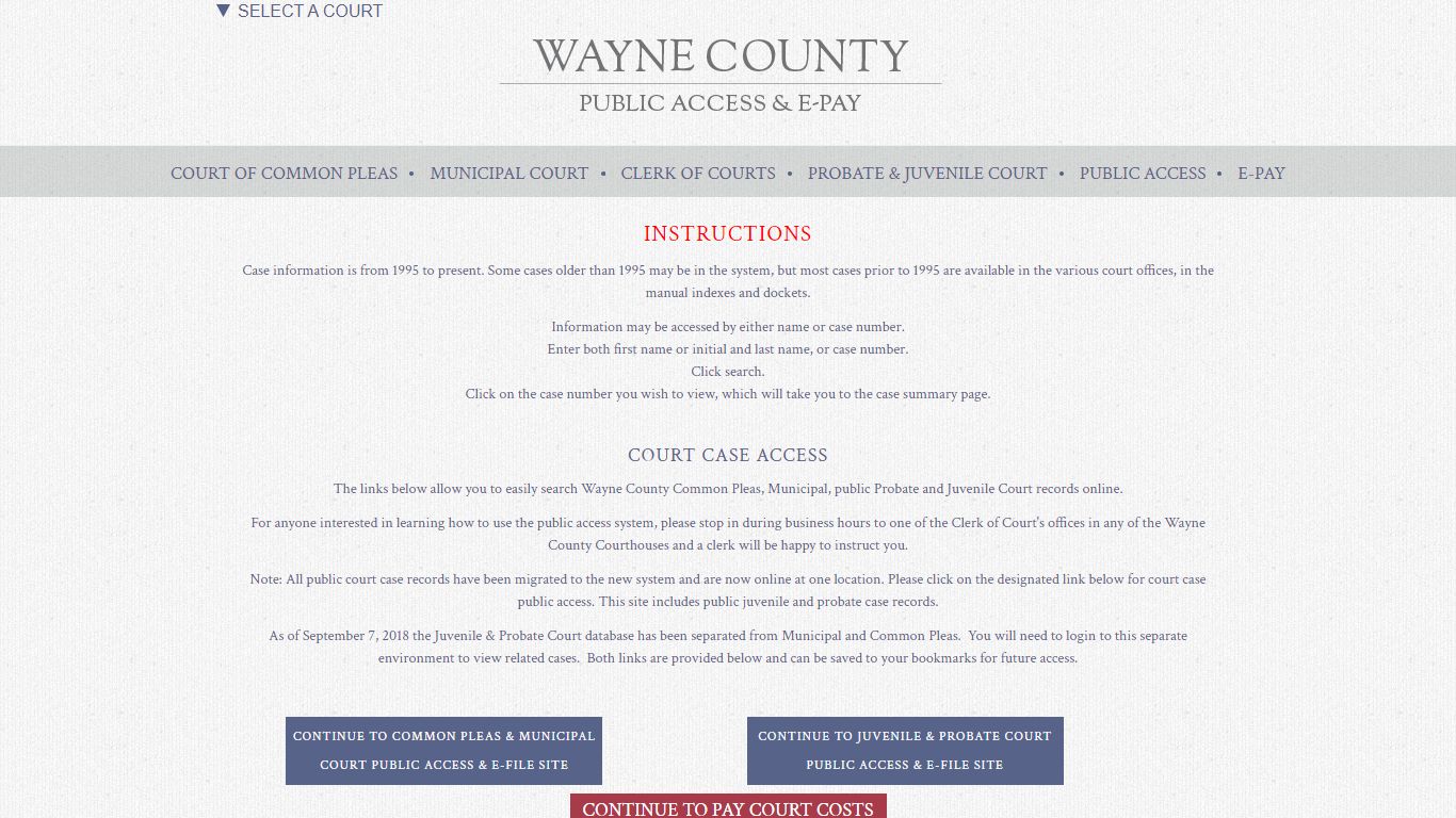 Disclaimer | Wayne County Courts